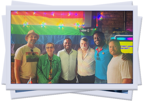 Mike at a Pride celebration