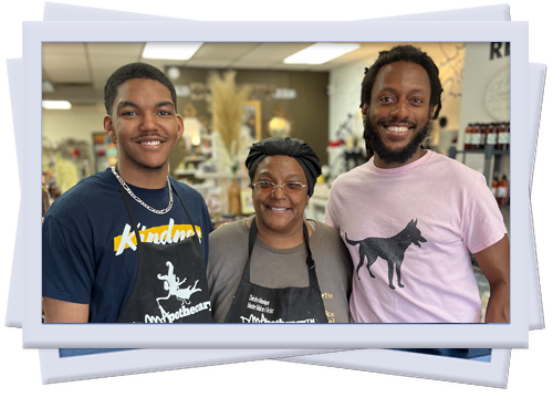 Mike with local small business owners